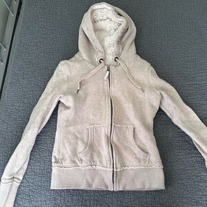 Cozy Beige Hoodie with soft lining H&M zip up